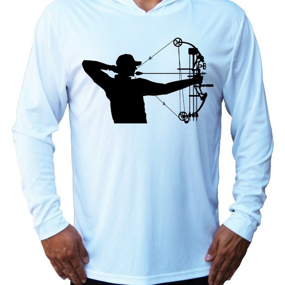 Bow Hunter Arrow UV Protected UPF 50 Long Sleeve Fishing Boat Water Sport Hood - Picture 2 of 2